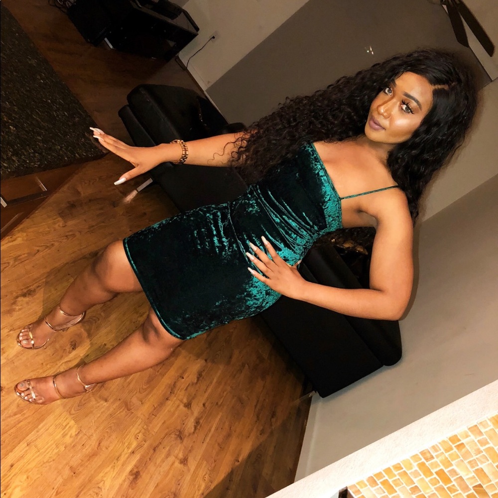 Emerald Green Suede Dress